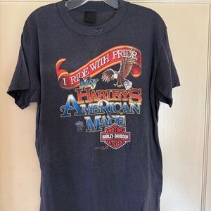 1984 Harley Davidson “I Ride With Pride” T-Shirt 3D Emblem XL